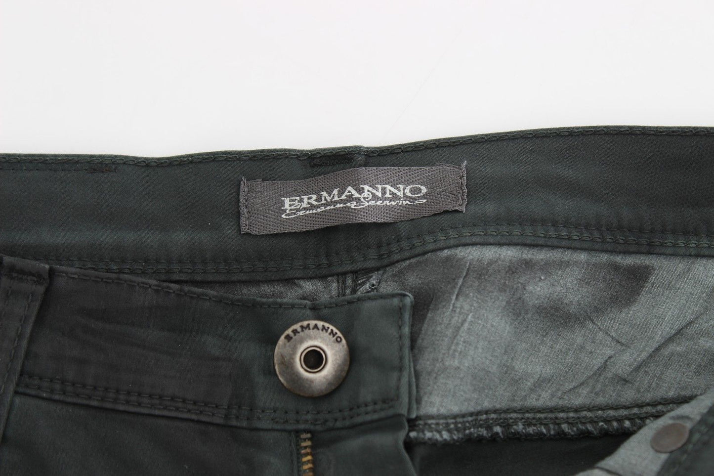 Ermanno Scervino Green Slim Jeans Denim Pants Straight Leg Stretch