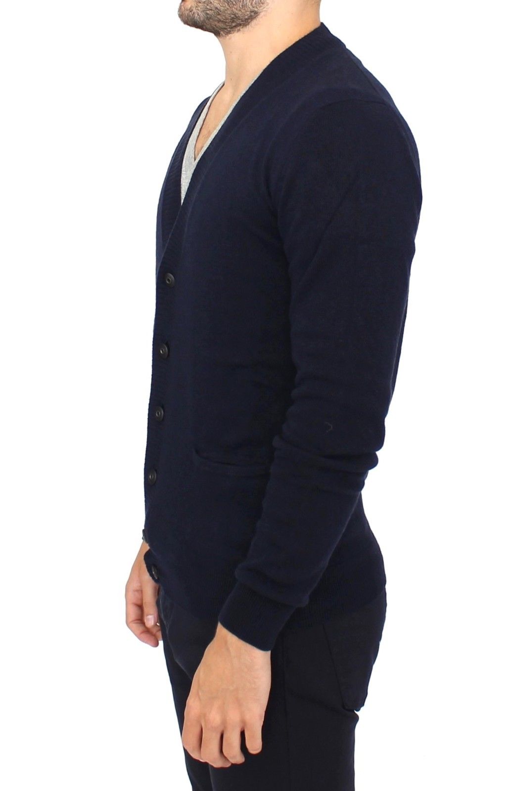 Ermanno Scervino Blue Wool Cashmere Cardigan Pullover Sweater