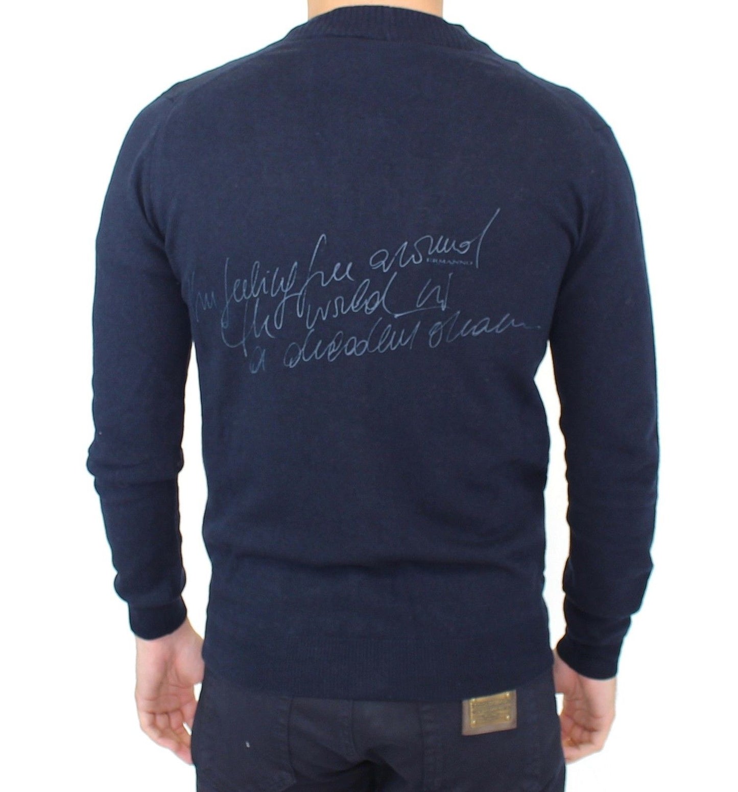 Ermanno Scervino Blue Wool Cashmere Cardigan Pullover Sweater