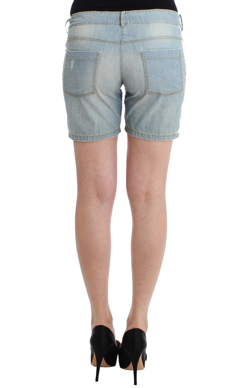 Ermanno Scervino Beachwear Blue Denim City Casual Dress Shorts