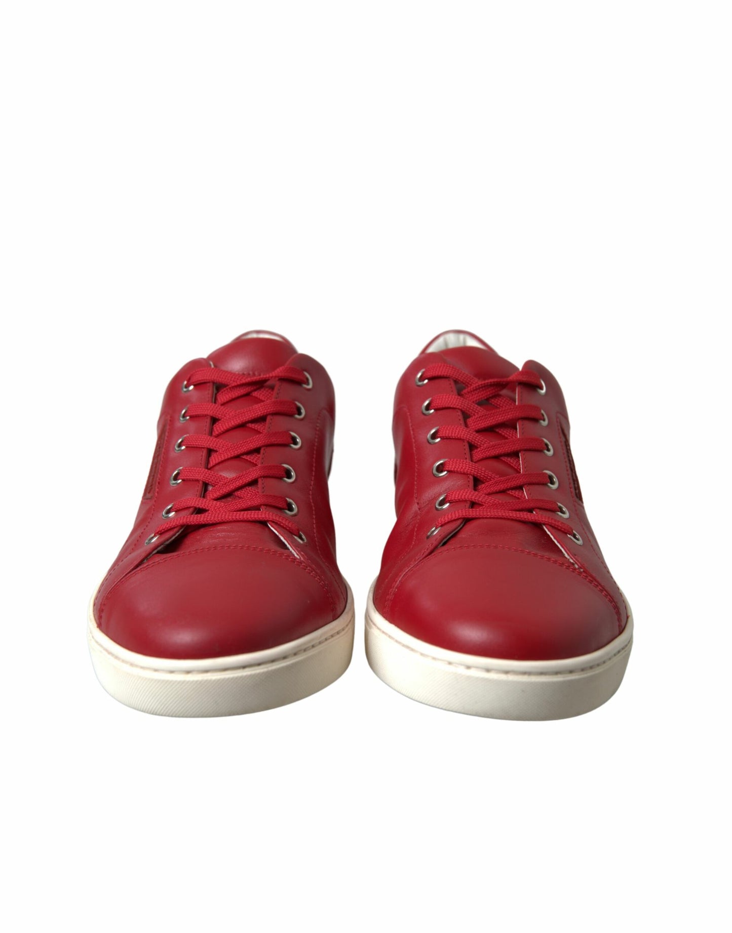 Dolce & Gabbana Shoes Red Portofino Leather Low Top Mens Sneakers