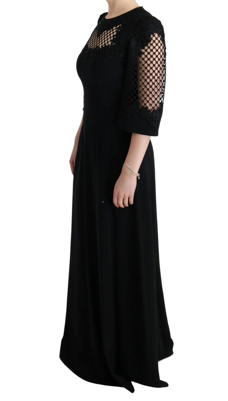 Dolce & Gabbana Black Stretch Shift Long Maxi Dress