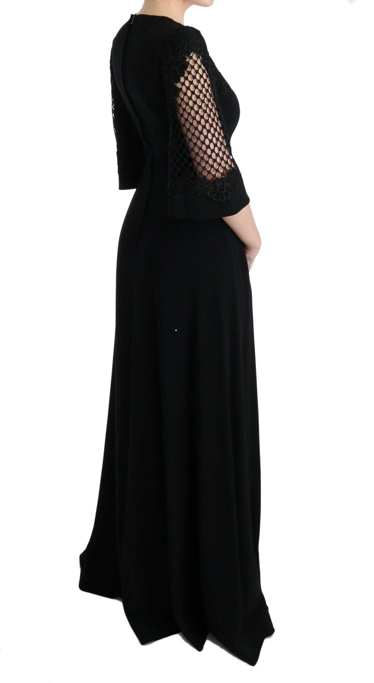 Dolce & Gabbana Black Stretch Shift Long Maxi Dress