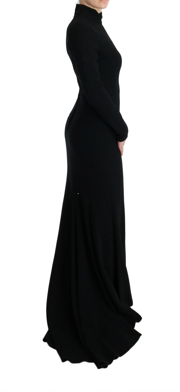 Dolce & Gabbana Black Stretch Long Gown Sheath Dress