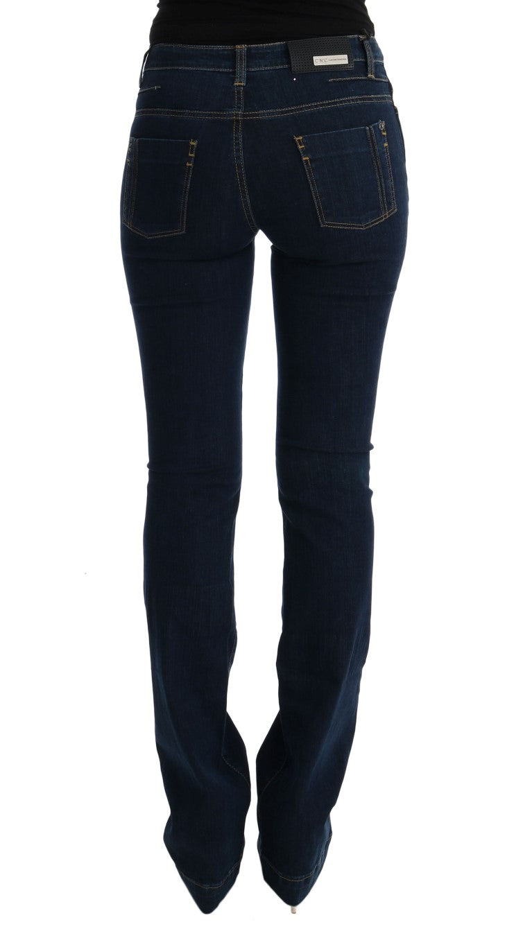 Costume National Blue Cotton Bootcut Flared Jeans