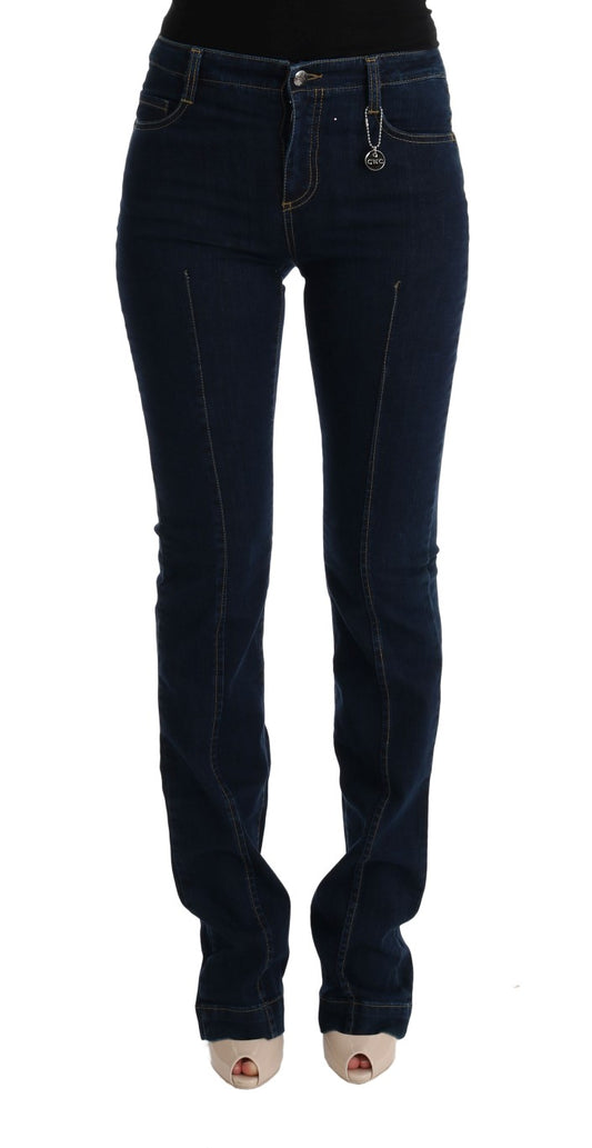 Costume National Blue Cotton Bootcut Flared Jeans