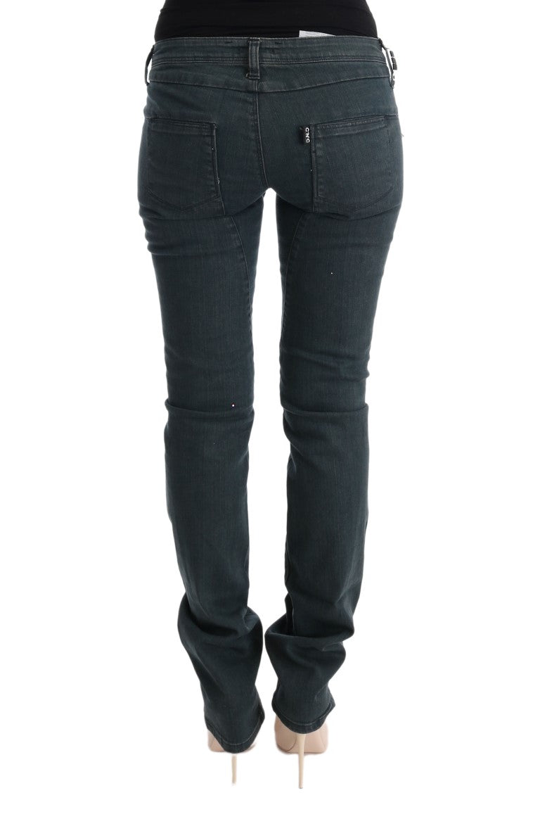 Costume National Gray Cotton Superslim Denim Jeans