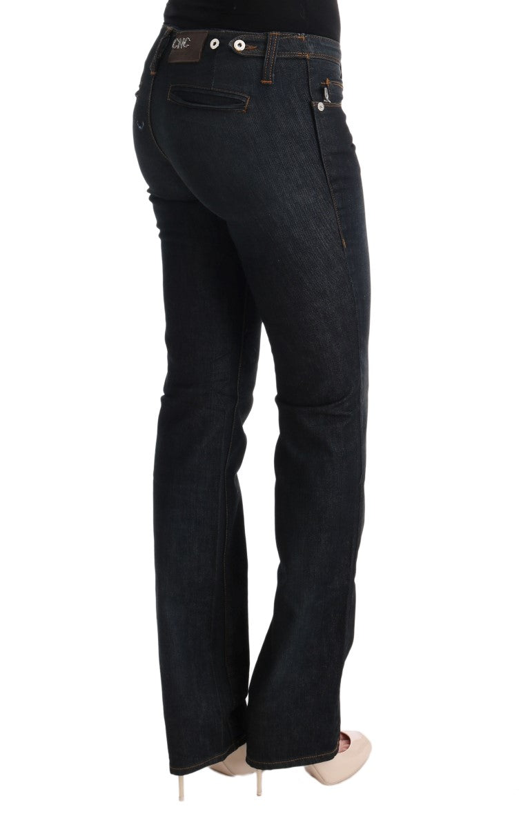 Costume National Gray Cotton Slim Flared Jeans