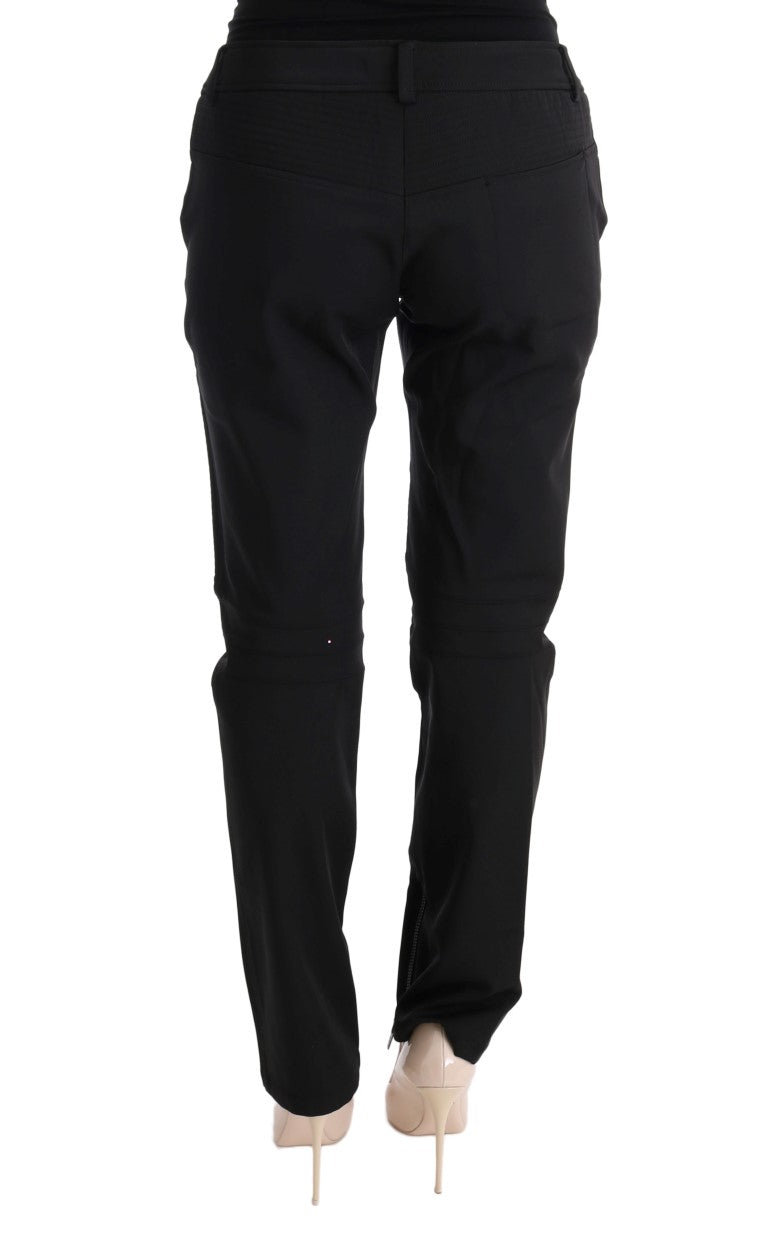 Ermanno Scervino Black Cotton Slim Fit Casual Pants