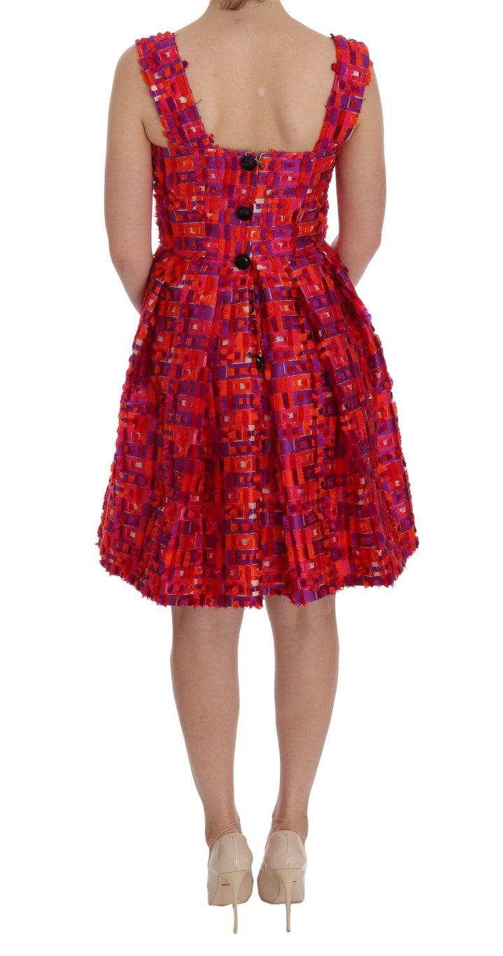 Dolce & Gabbana Pink Patterned A-line Above Knees Dress