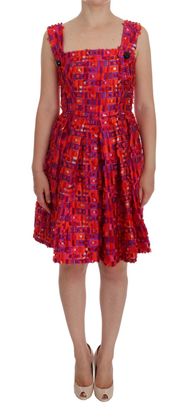 Dolce & Gabbana Pink Patterned A-line Above Knees Dress