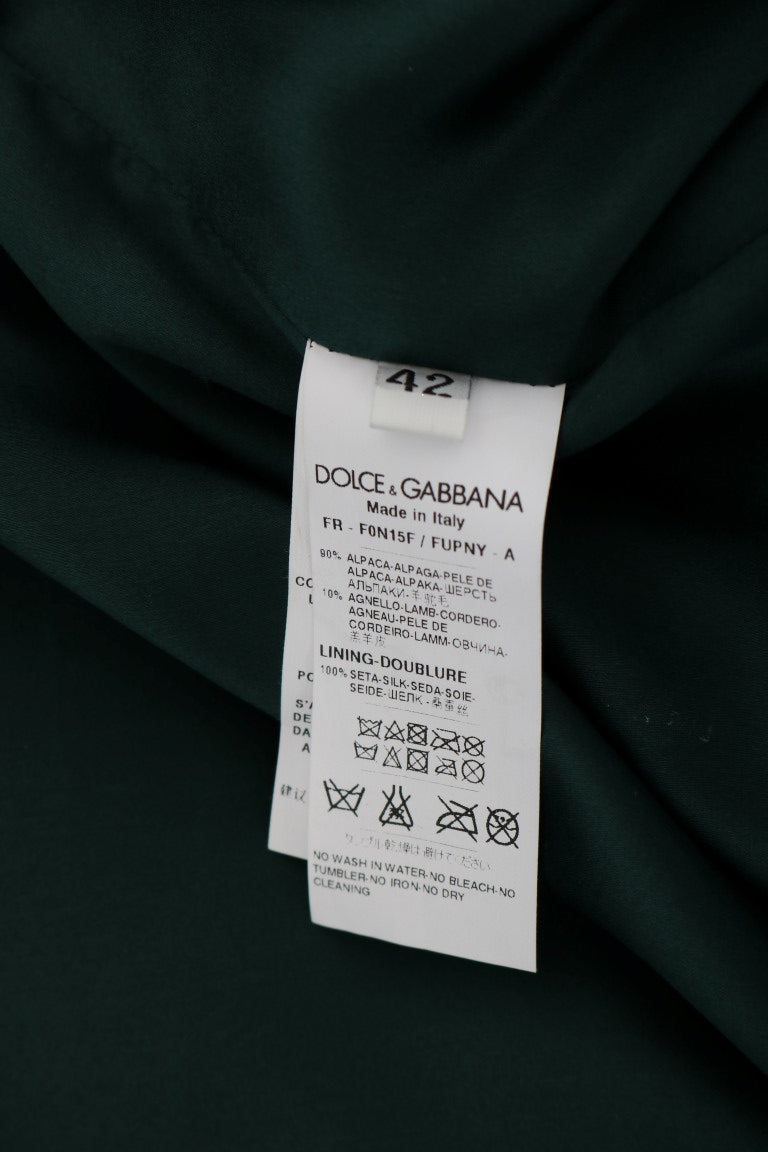 Dolce & Gabbana Green Alpaca Fur Vest Sleeveless Jacket