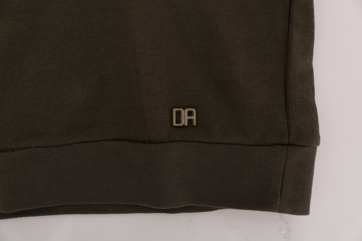 Daniele Alessandrini Green Pullover Hodded Cotton Sweater