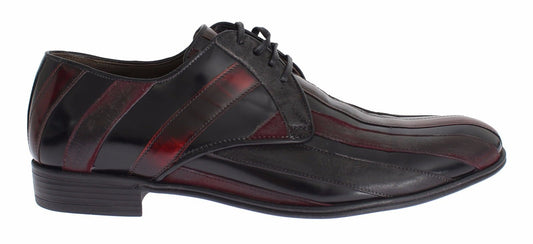 Dolce & Gabbana Black Bordeaux Leather Dress Formal Shoes