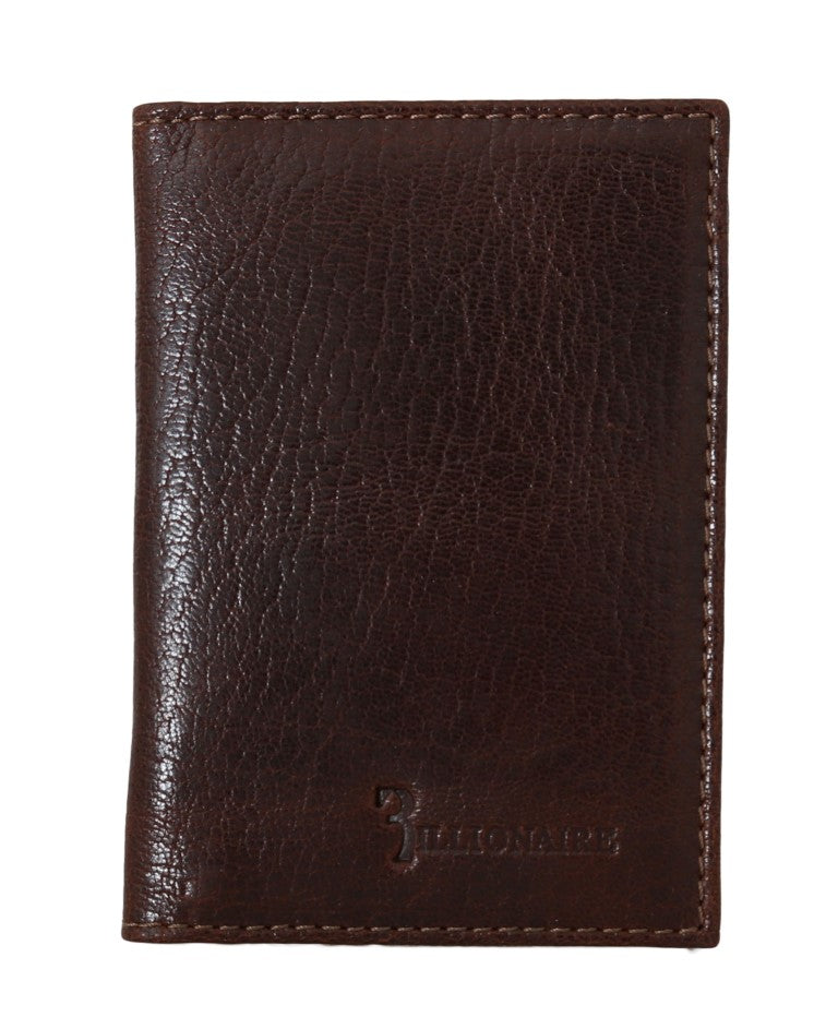 Billionaire Italian Couture Brown Leather Bifold Wallet