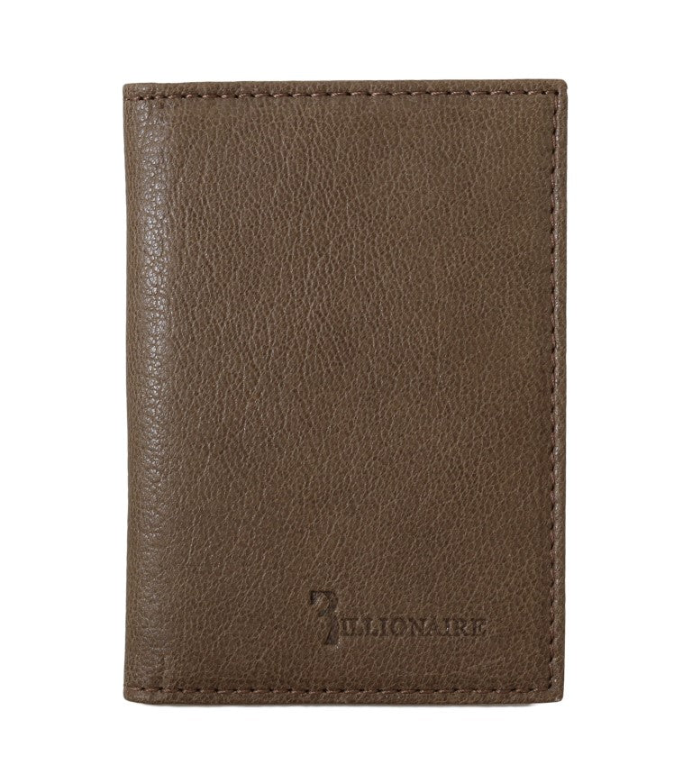 Billionaire Italian Couture Brown Leather Bifold Wallet