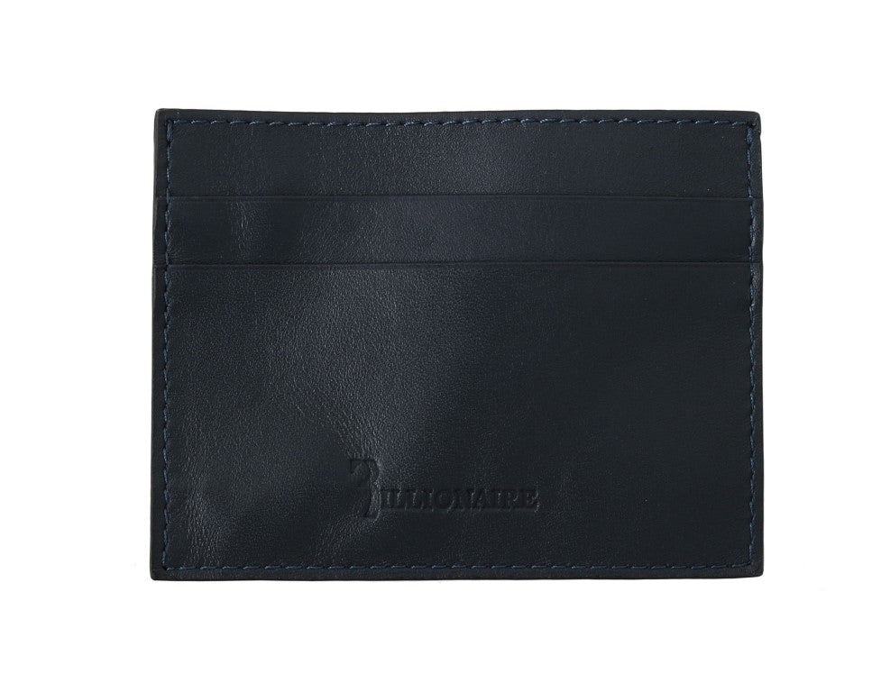 Billionaire Italian Couture Blue Leather Cardholder Wallet