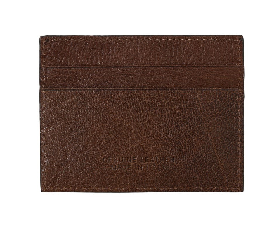 Billionaire Italian Couture Brown Leather Cardholder Wallet