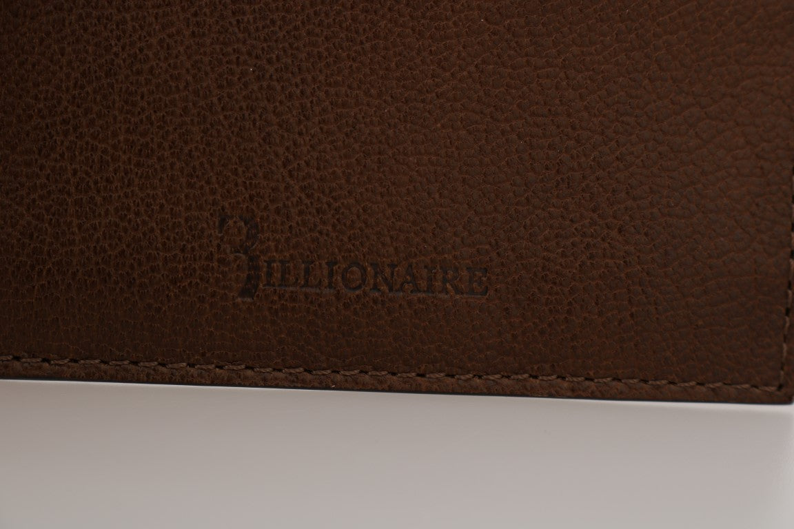 Billionaire Italian Couture Brown Leather Cardholder Wallet