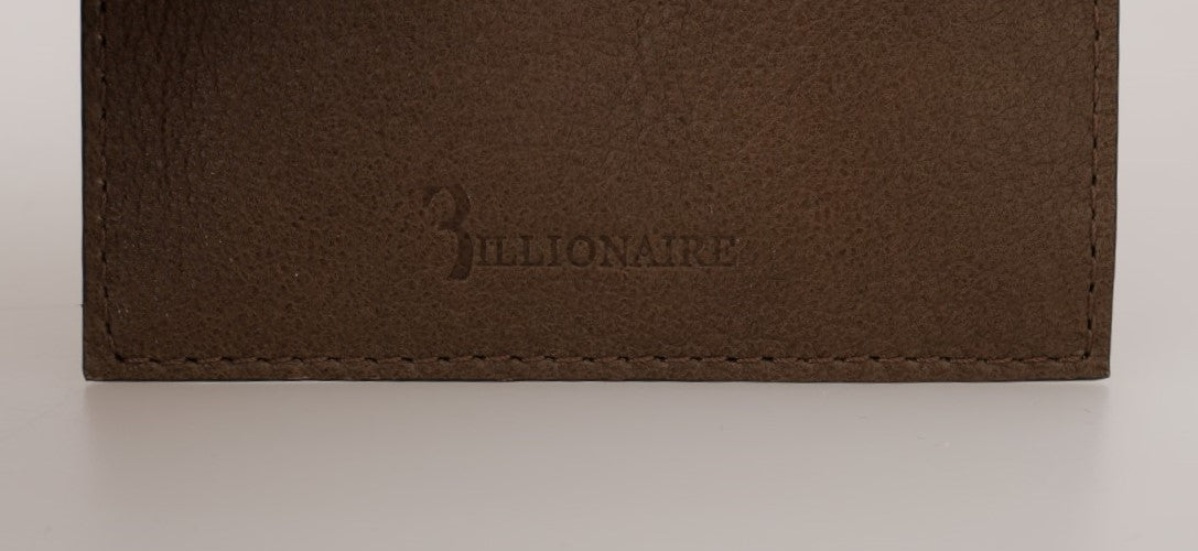 Billionaire Italian Couture Brown Leather Cardholder Wallet