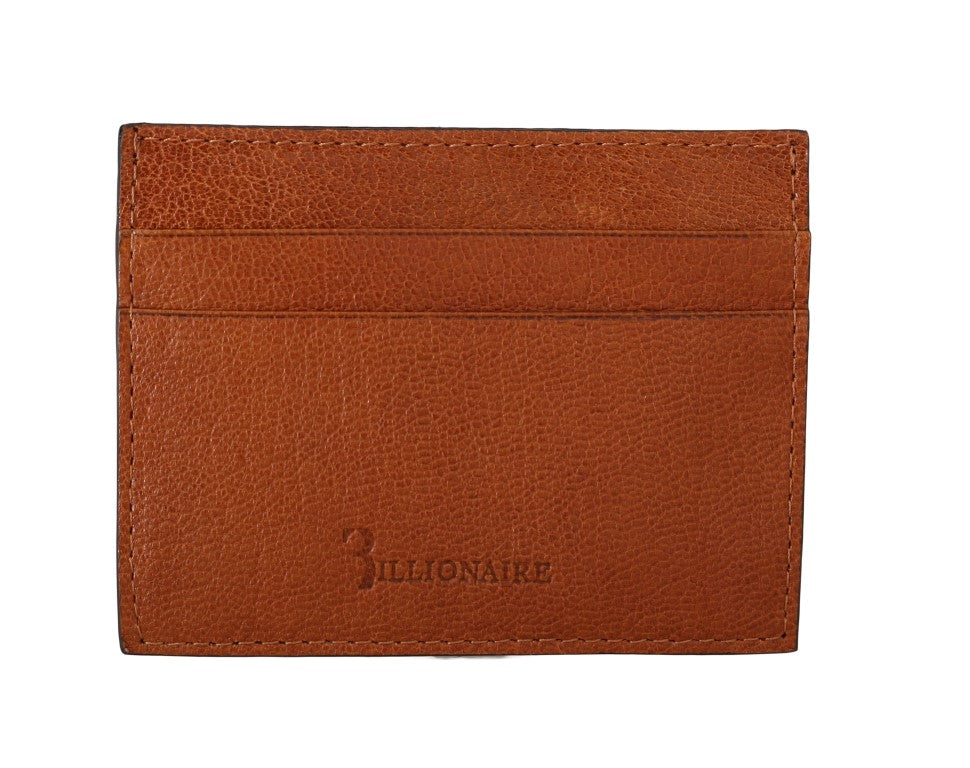 Billionaire Italian Couture Brown Leather Cardholder Wallet