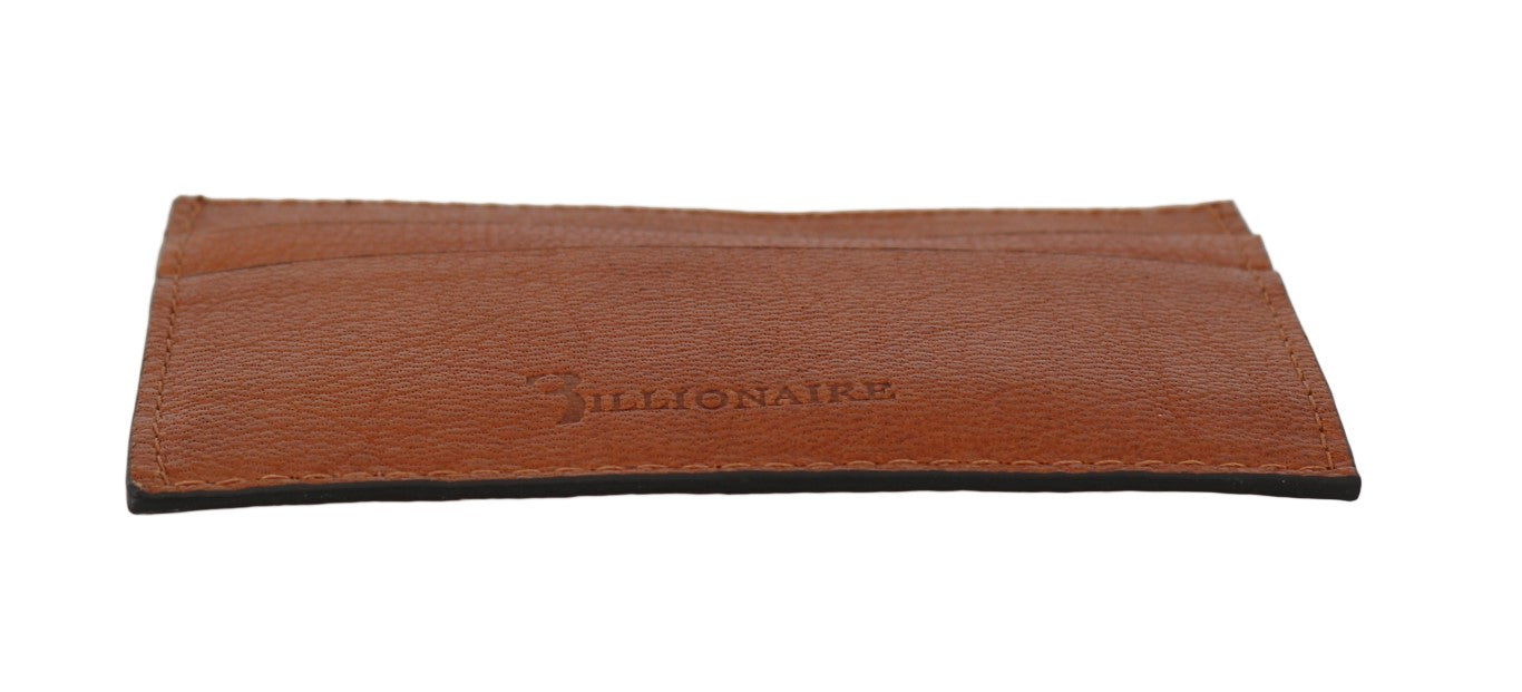 Billionaire Italian Couture Brown Leather Cardholder Wallet