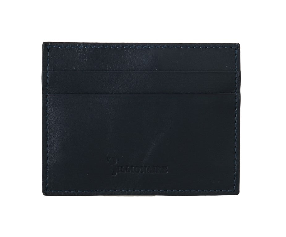 Billionaire Italian Couture Blue Leather Cardholder Wallet