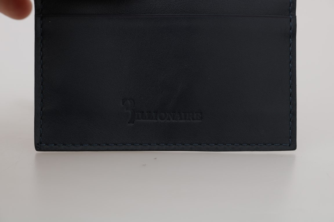 Billionaire Italian Couture Blue Leather Cardholder Wallet