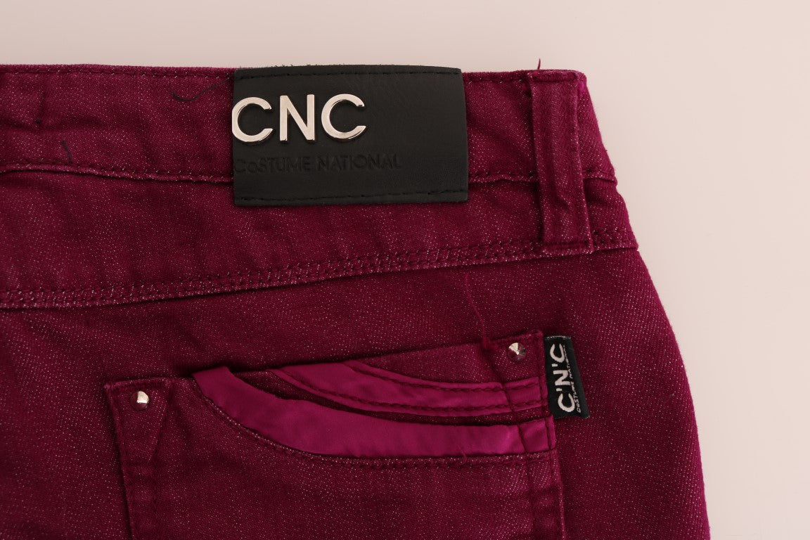 Costume National Red Wash Cotton Stretch Denim Jeans