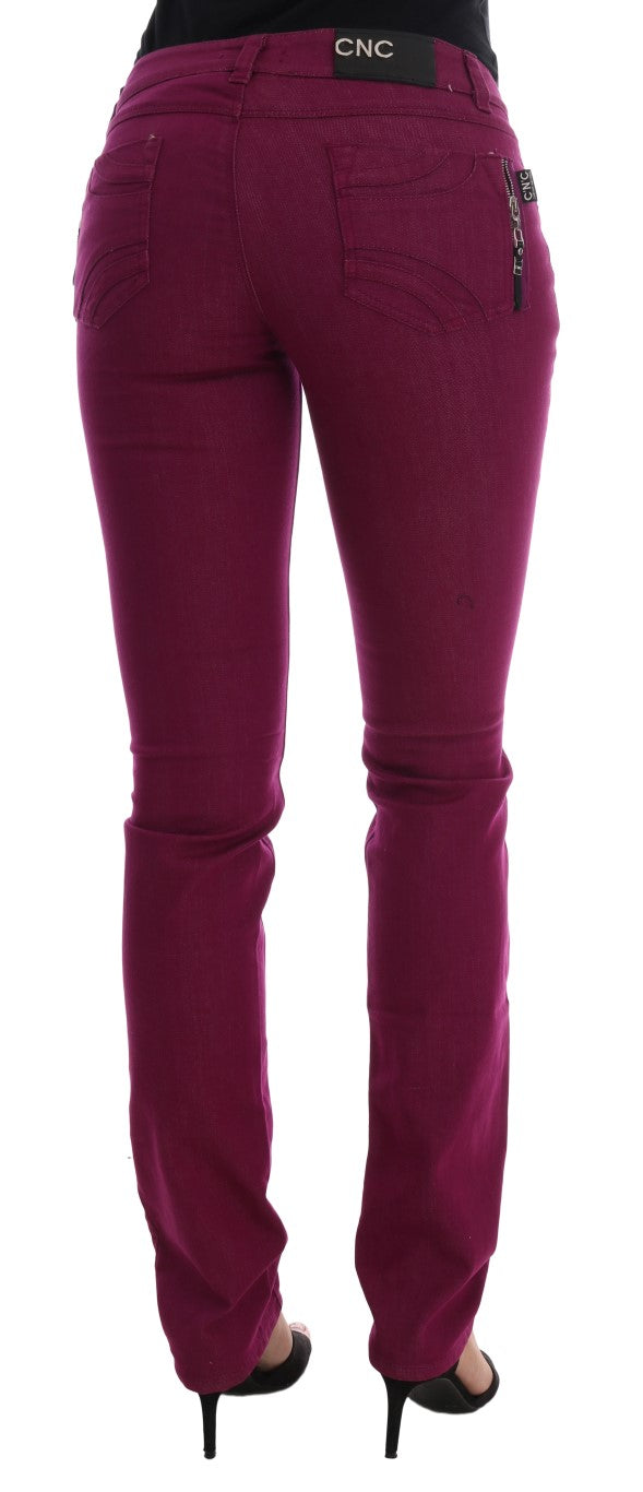 Costume National Purple Cotton Stretch Slim Denim Jeans