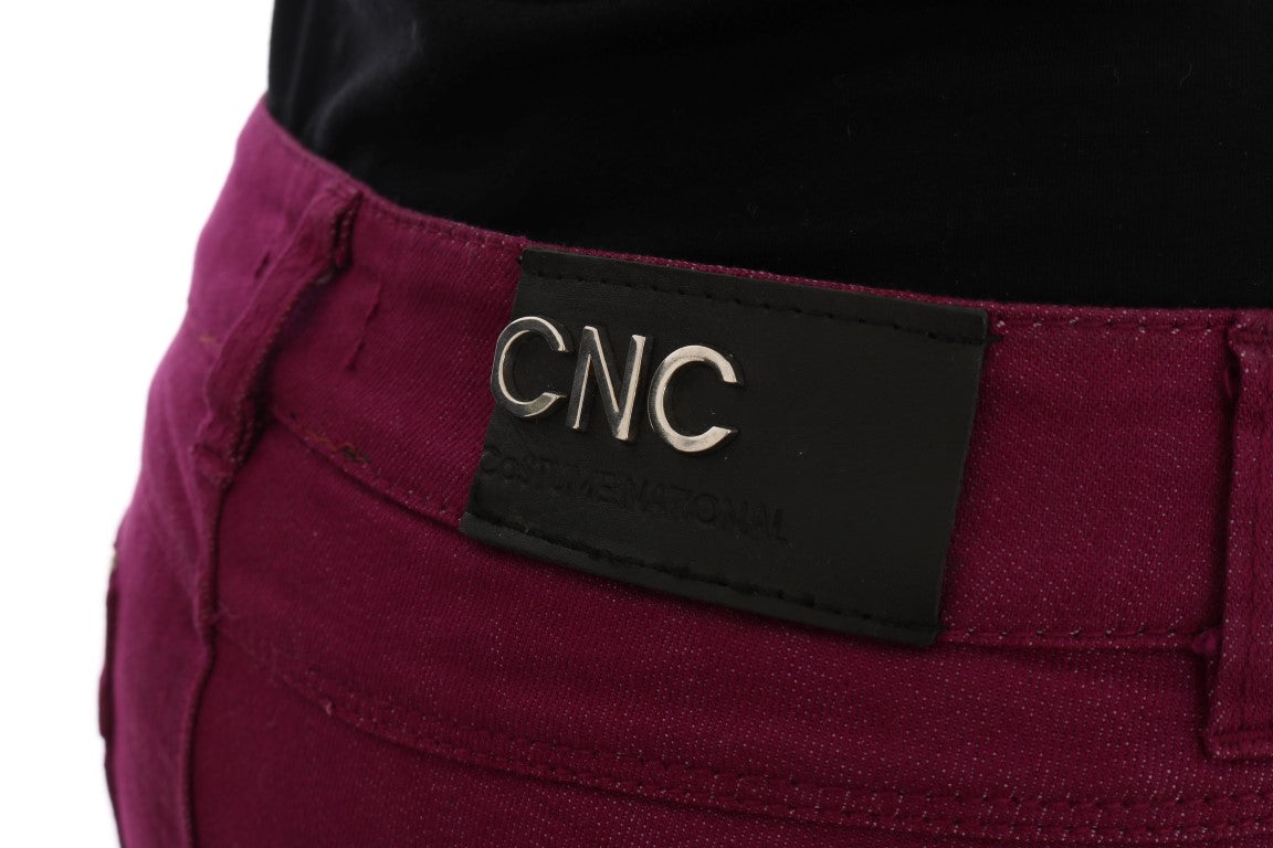 Costume National Purple Cotton Stretch Slim Denim Jeans