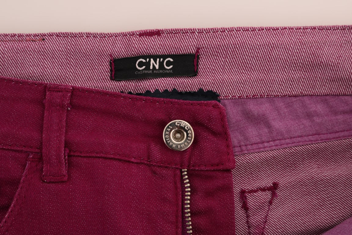 Costume National Purple Cotton Stretch Slim Denim Jeans