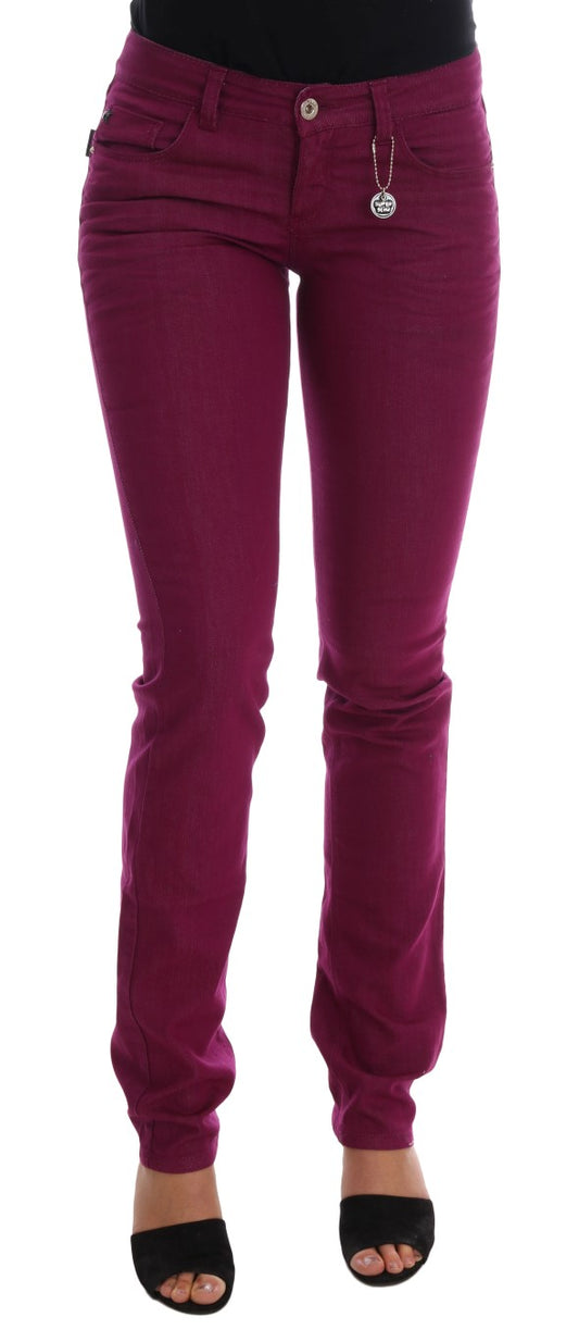 Costume National Purple Cotton Stretch Slim Denim Jeans