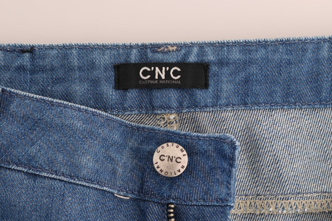 Costume National Blue Wash Cotton Boyfriend Fit Jeans