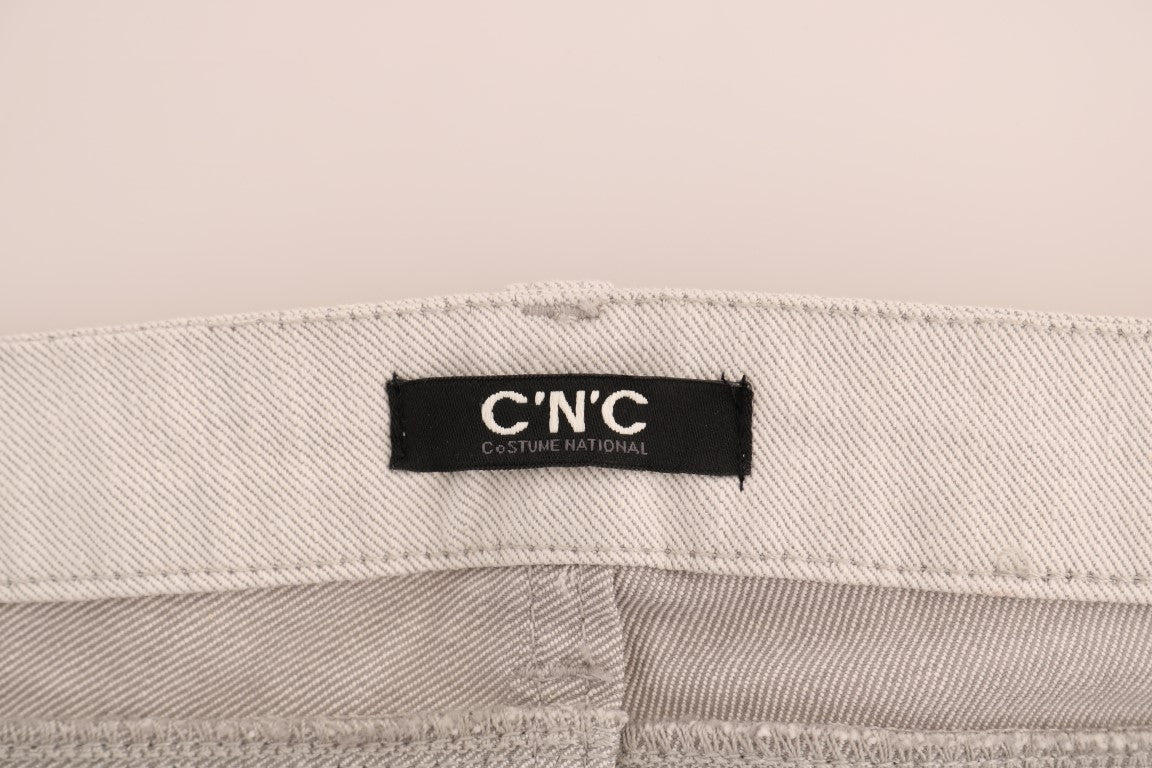 Costume National White Cotton Stretch Slim Jeans