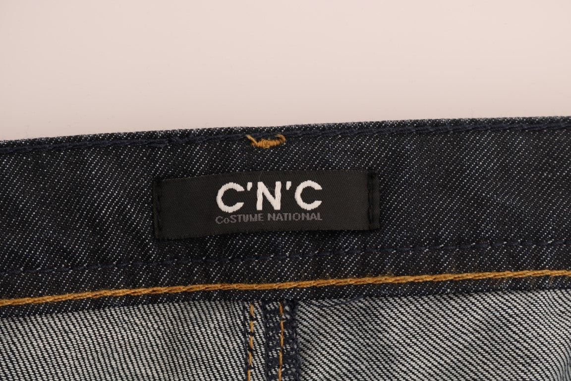 Costume National Dark Blue Cotton Classic Fit Jeans