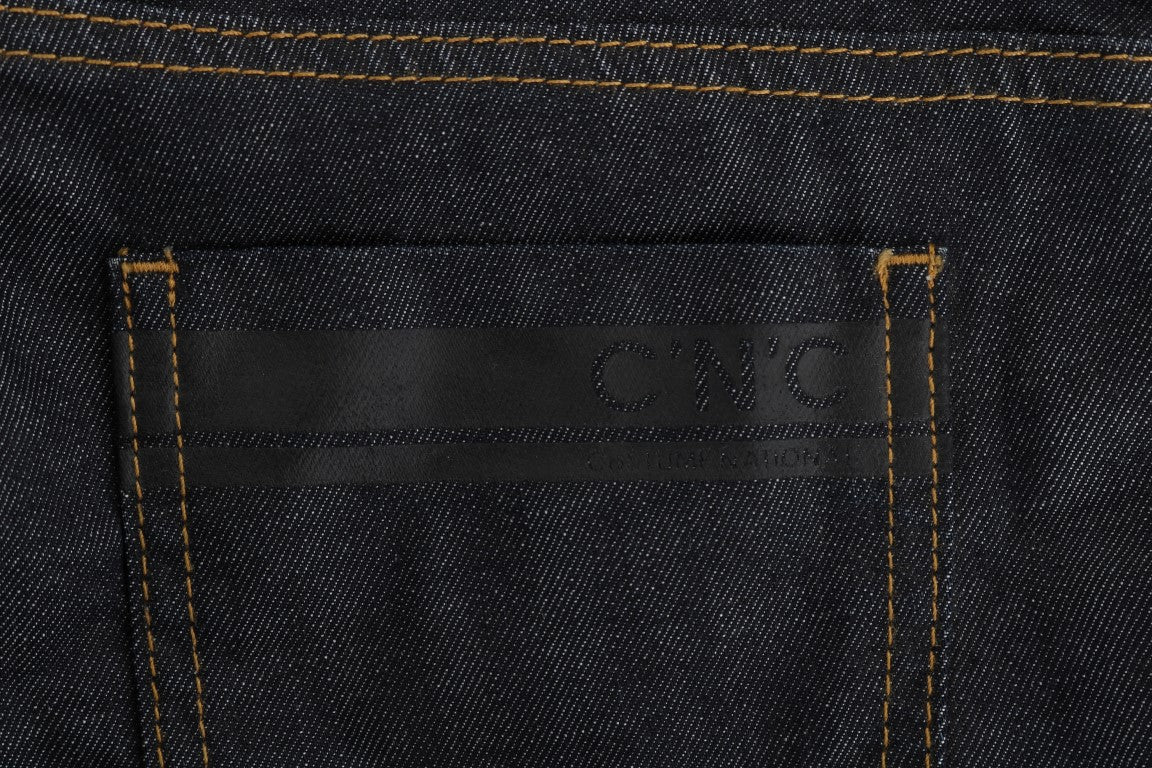 Costume National Dark Blue Cotton Classic Fit Jeans