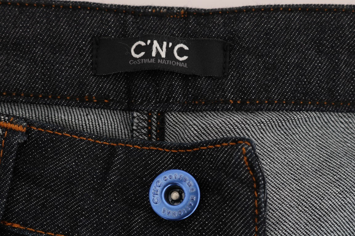 Costume National Blue Cotton Stretch Slim Fit Jeans