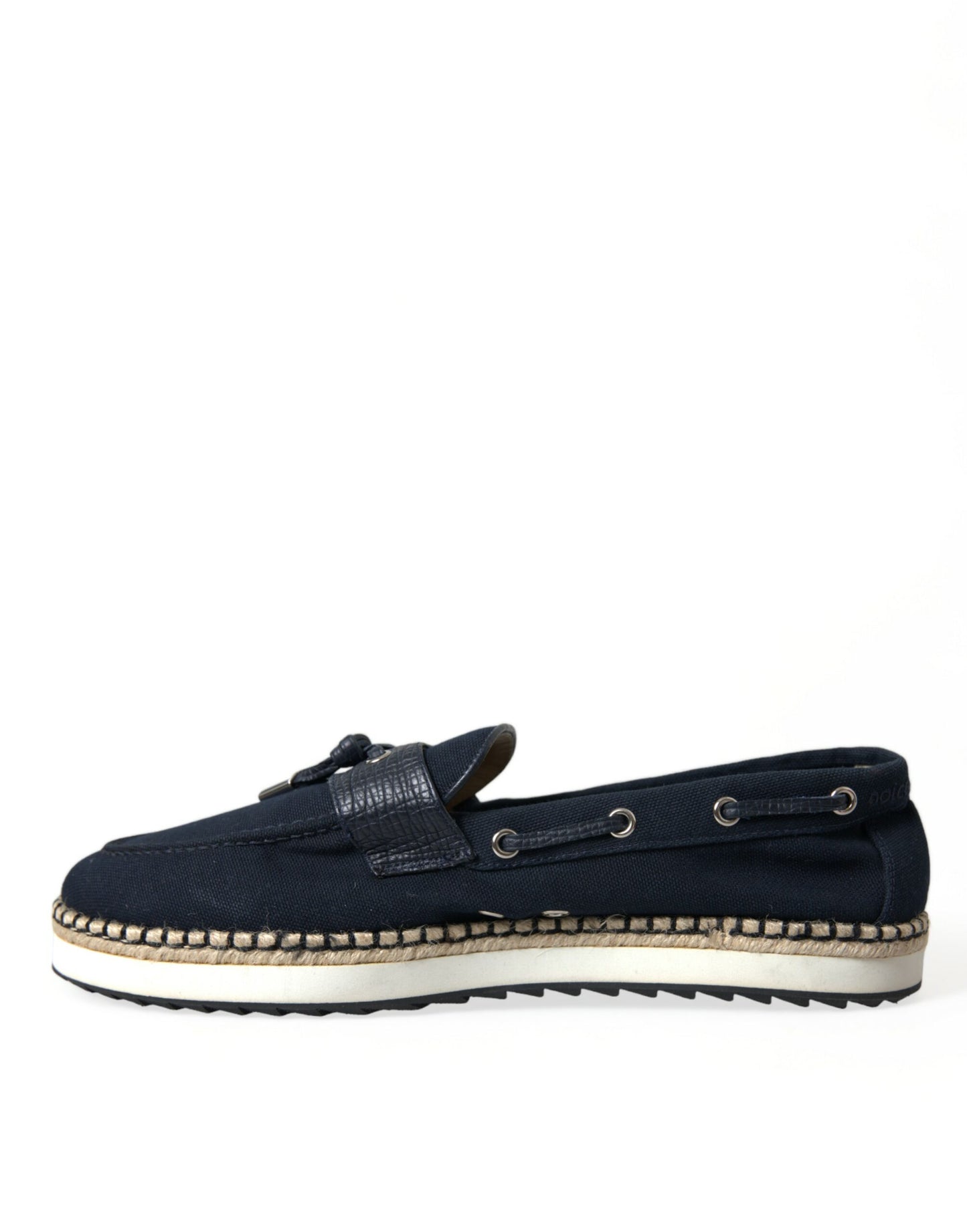 Dolce & Gabbana Navy Blue Slip On Men Moccasin Loafers Shoes