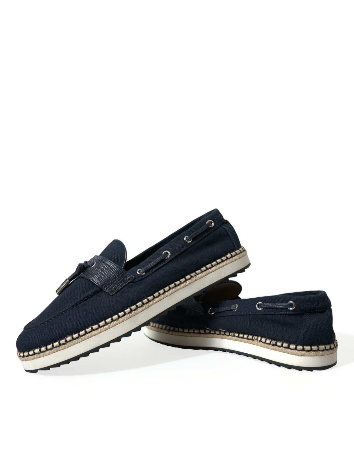 Dolce & Gabbana Navy Blue Slip On Men Moccasin Loafers Shoes