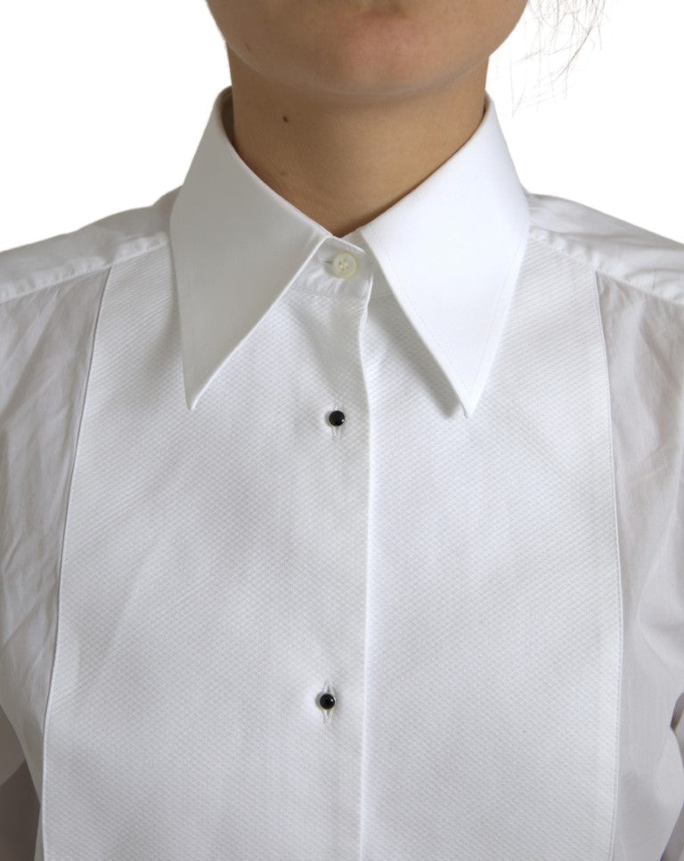 Dolce & Gabbana Cotton Collared Long Sleeves Shirt White