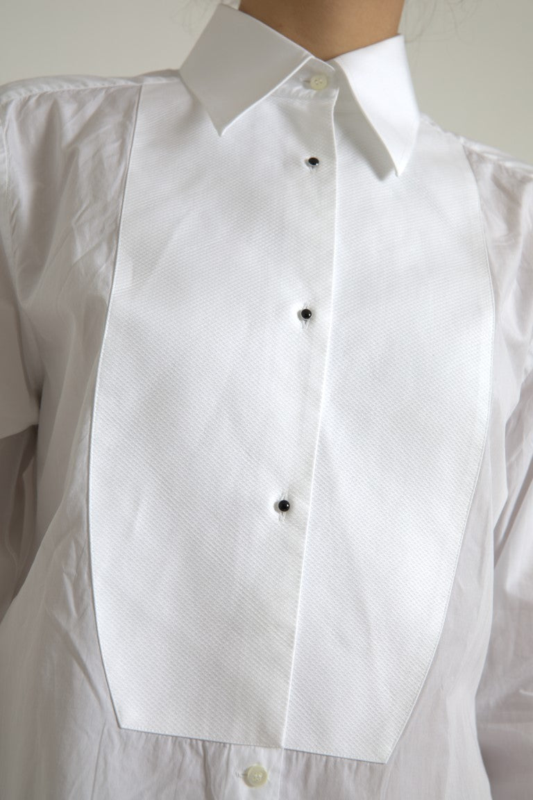 Dolce & Gabbana Cotton Collared Long Sleeves Shirt White