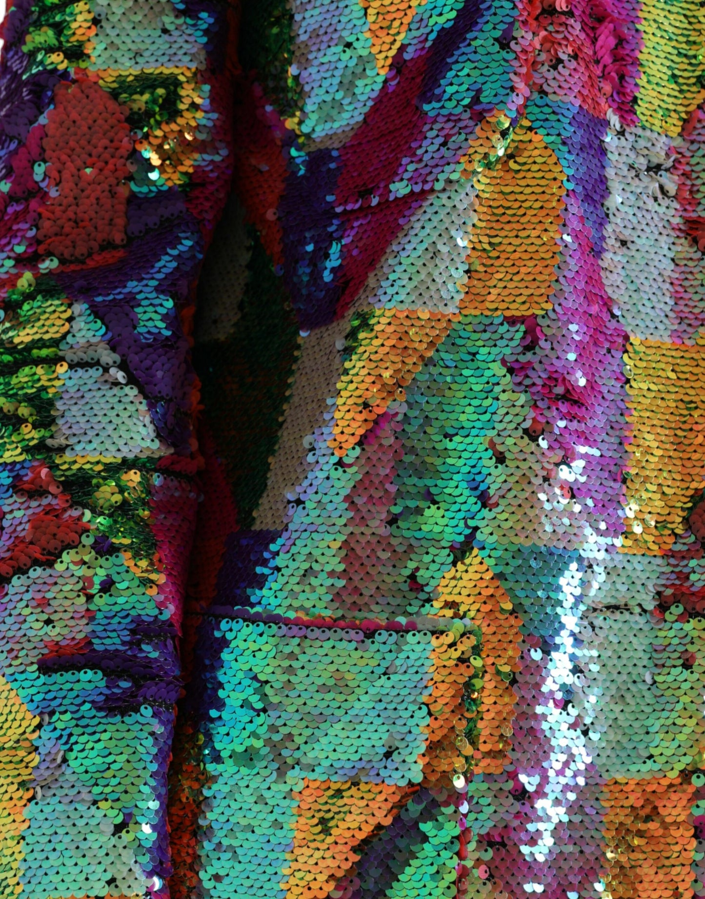 Dolce & Gabbana Multicolor Polyester Sequined Coat Jacket