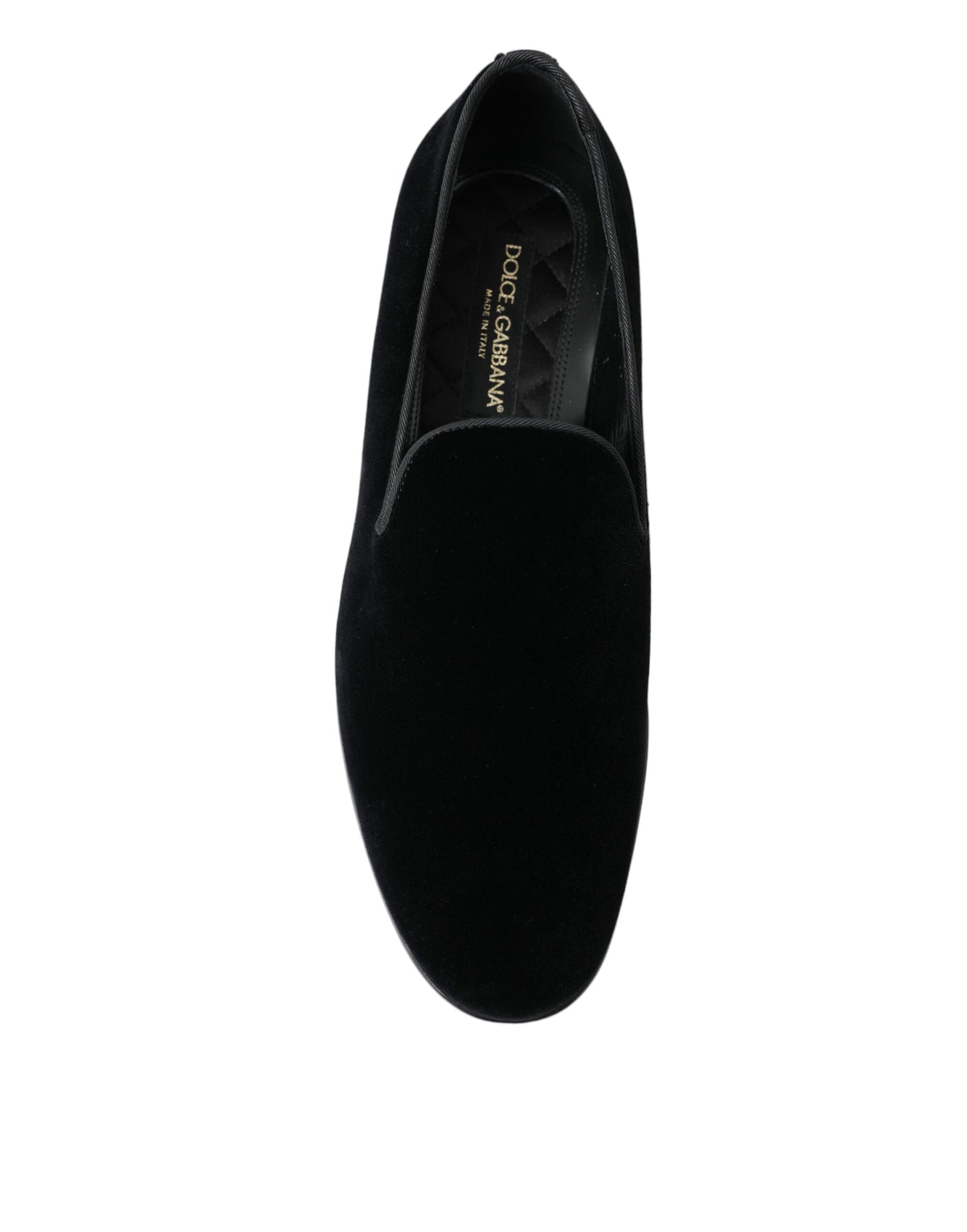 Dolce & Gabbana Black Velvet Loafers Formal Shoes