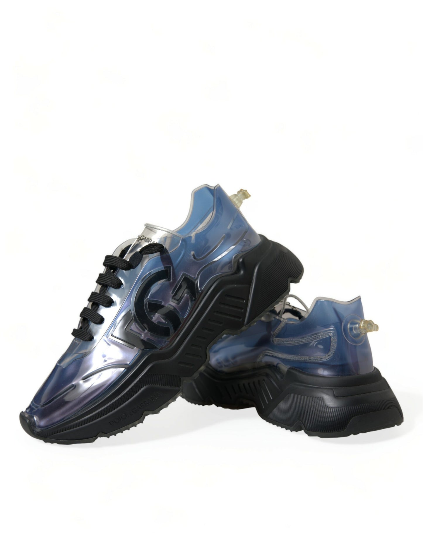 Dolce & Gabbana Blue Logo Inflatable Rubber Daymaster Sneakers Shoes