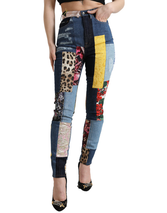 Dolce & Gabbana Multicolor Patchwork GRACE Skinny Denim Jeans