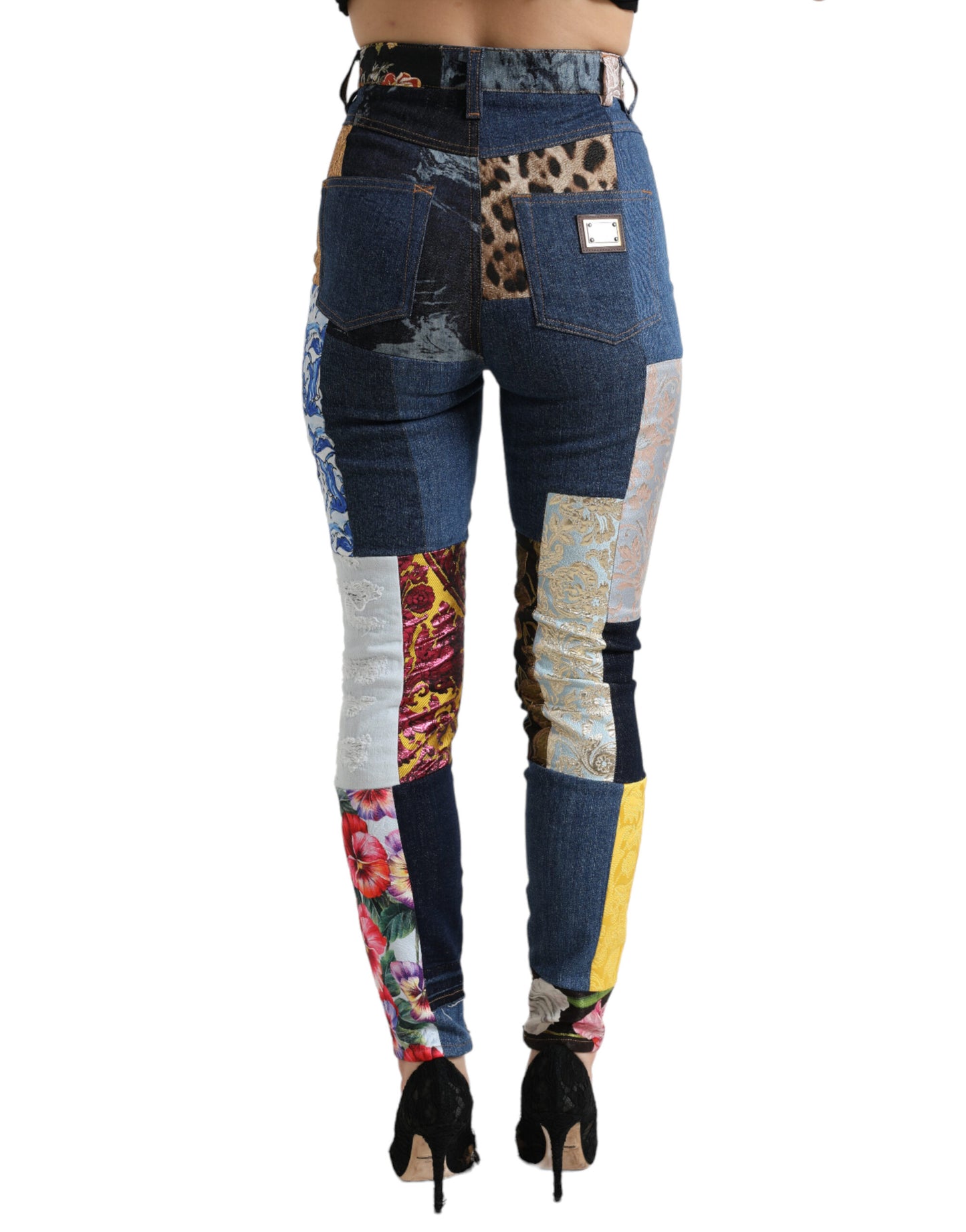 Dolce & Gabbana Multicolor Patchwork GRACE Skinny Denim Jeans