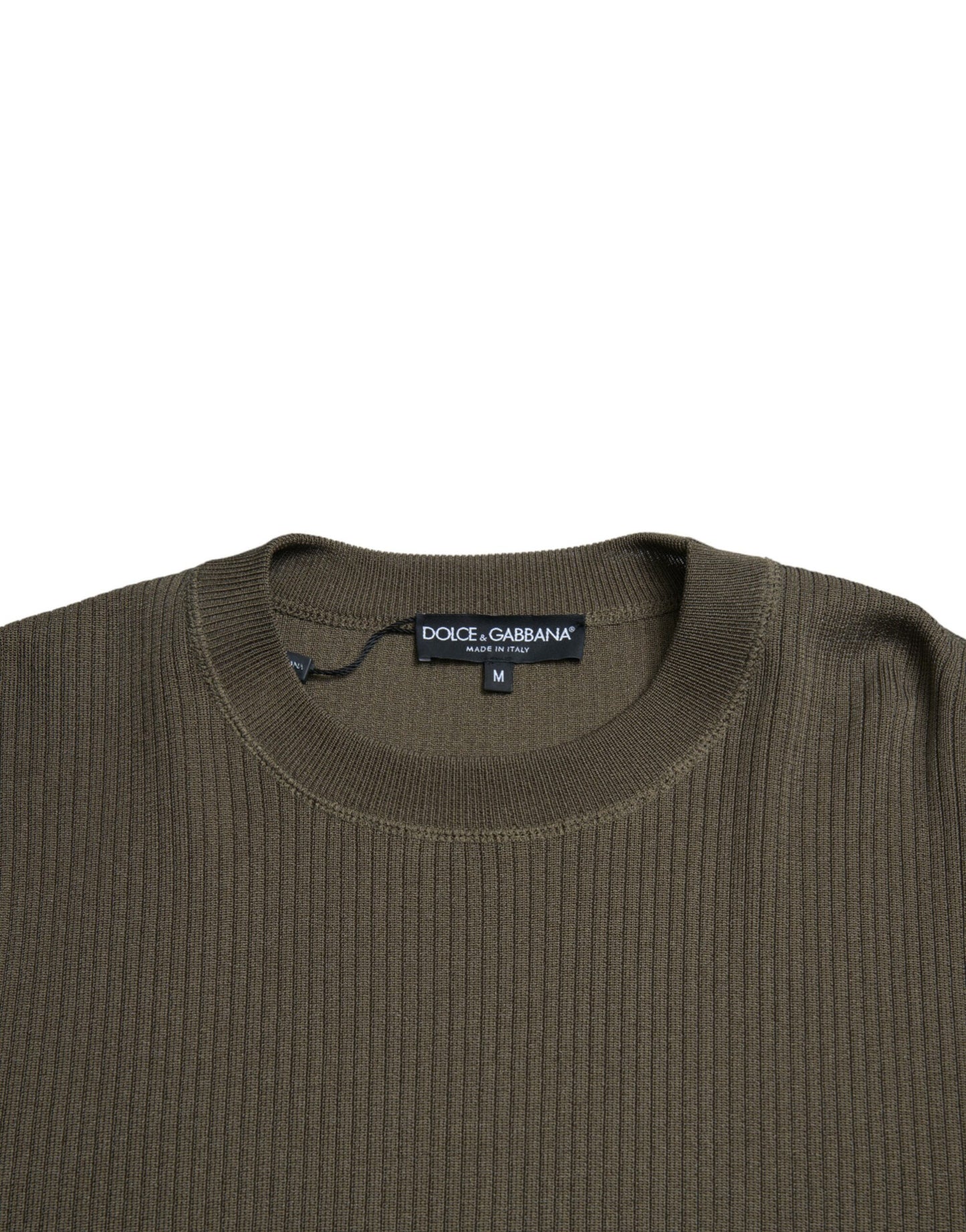 Dolce & Gabbana Green Viscose Crew Neck Men Pullover Sweater