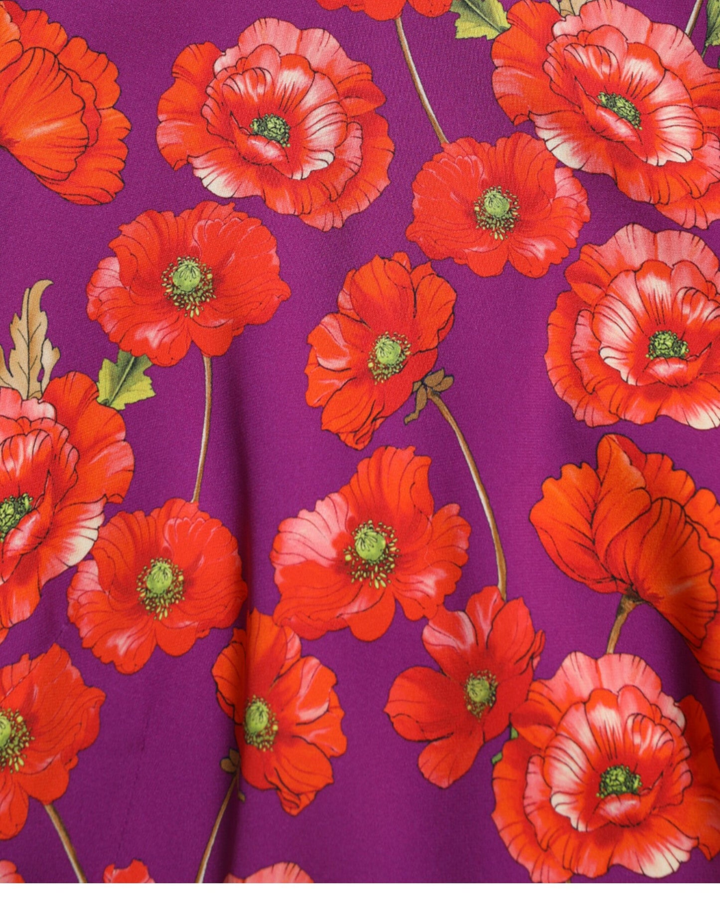 Dolce & Gabbana Multicolor Floral Poppy Print Sheath Dress