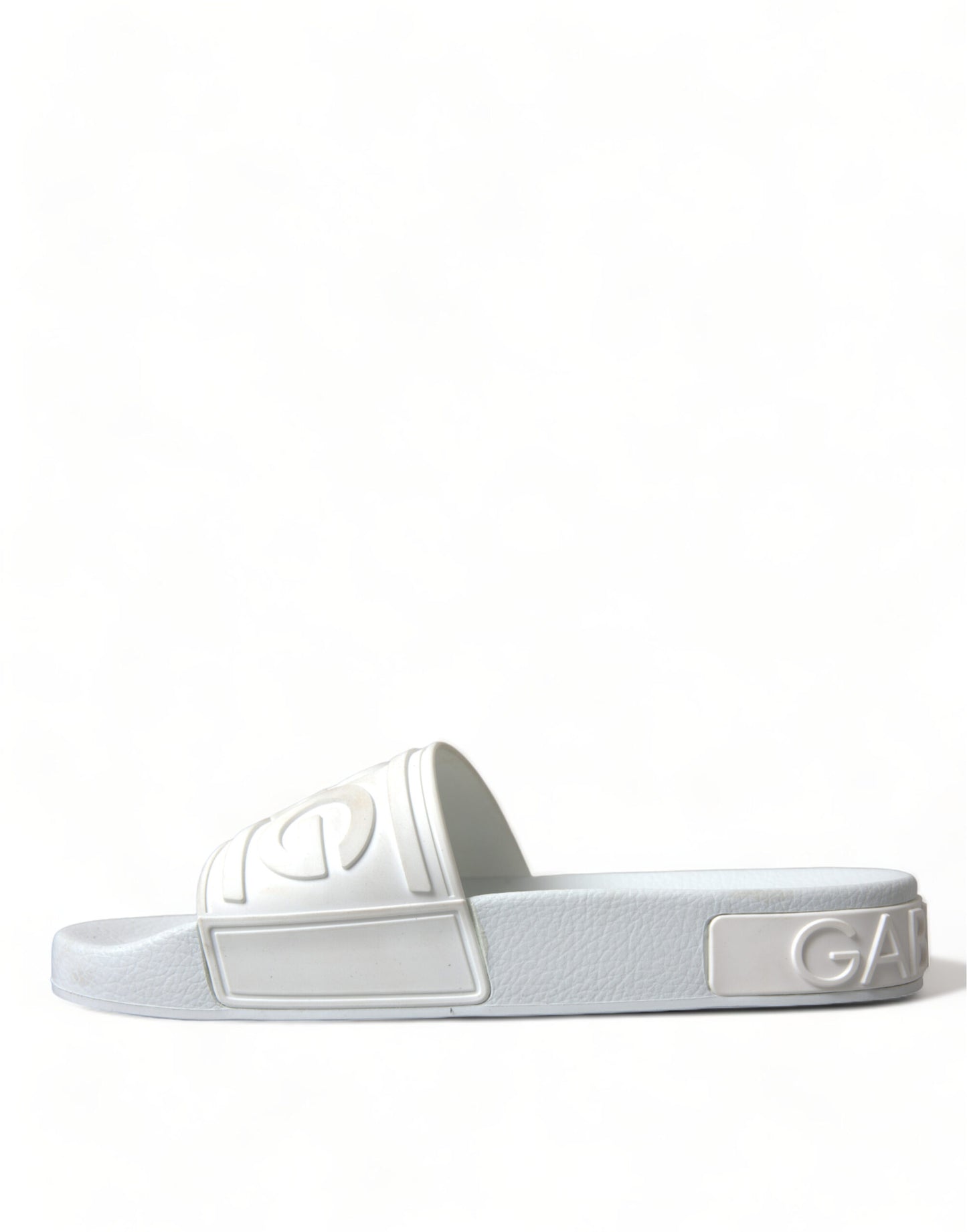 Dolce & Gabbana White Rubber Sandals Slides Beachwear Shoes